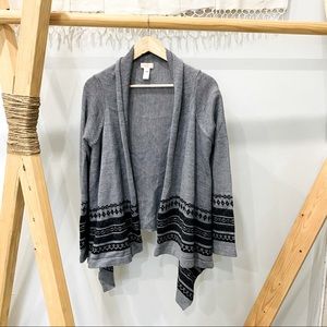 Aztec Tribal Gray Sweater Cardigan